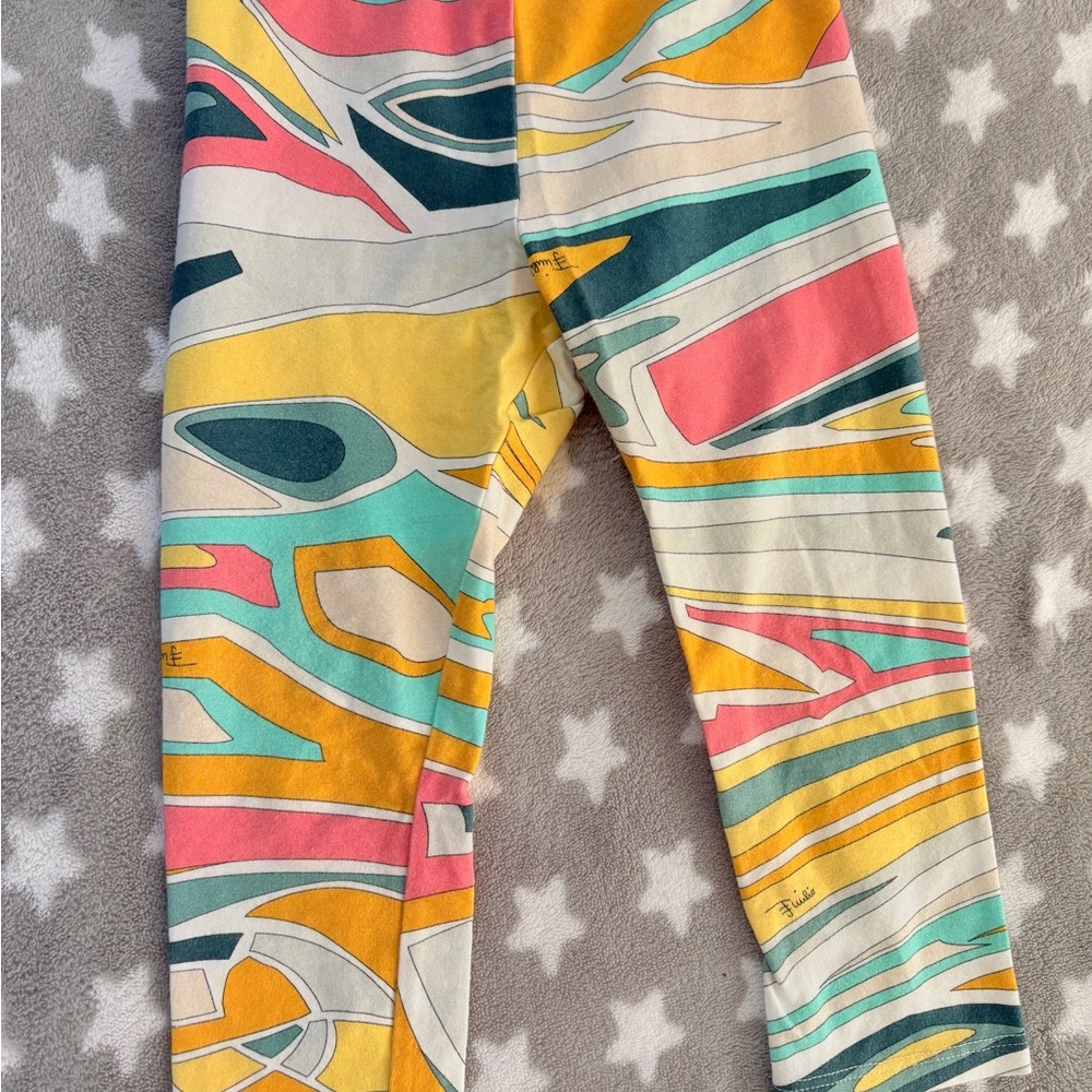 Emilio Pucci Multicolor Abstract Kids Leggings